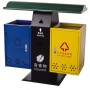 Thùng rác kim loại ngoài trời 2 ngăn phân loại rác thải