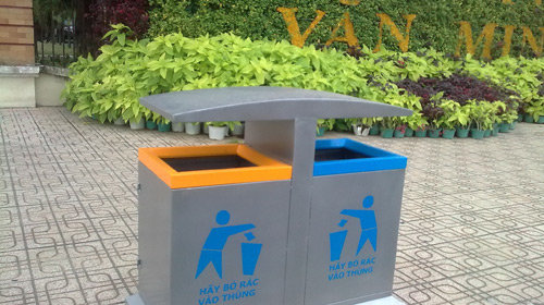 Thùng rác đôi phân loại rác ở Nha Trang Khánh Hòa