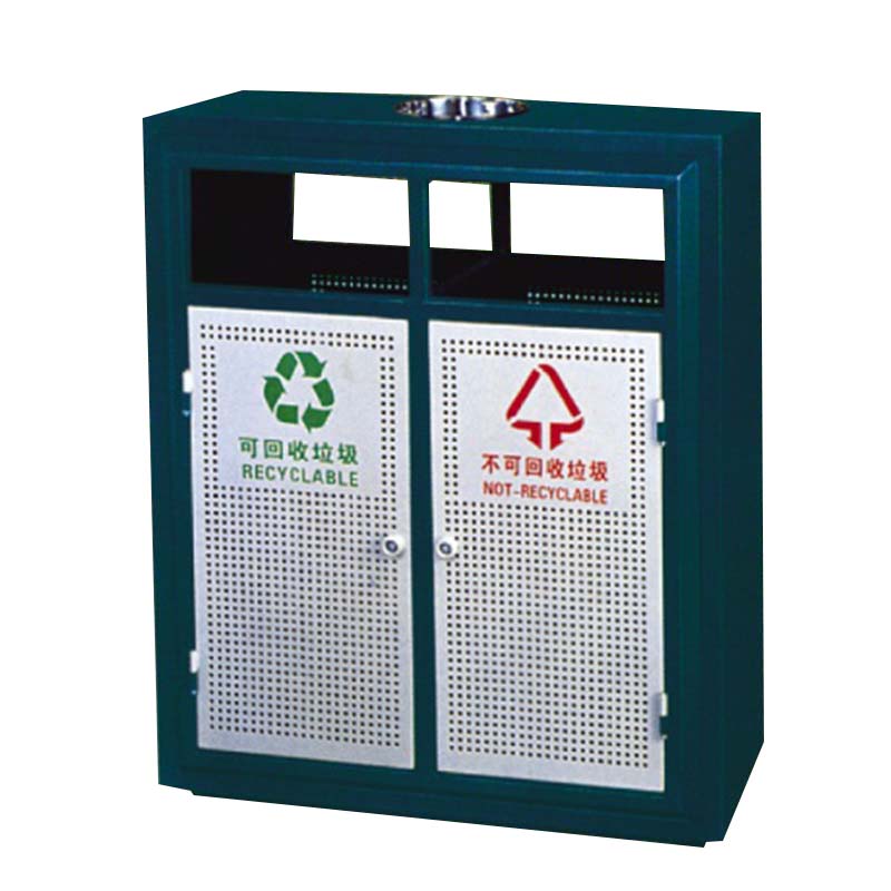 thùng rác ngoài trời 2 ngăn phân loại rác thải